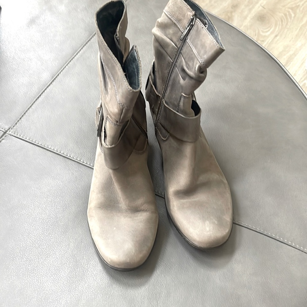PIKOLINOS Boots Urban Grey Silver Buckle Ankle Booties Size 40